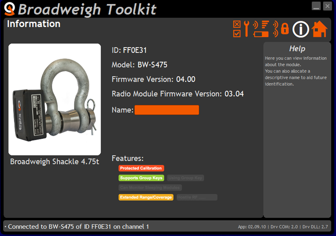 Broadweigh toolkit Info page