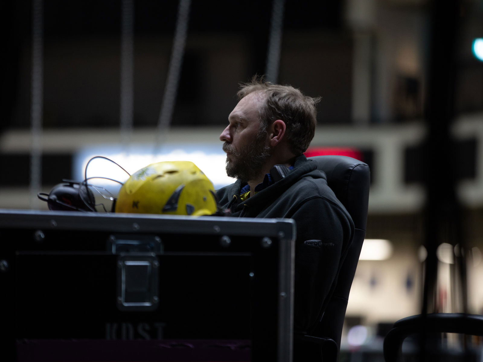 Animator at work, on The 1975 UK Tour, Motorpoint Arena, Cardiff, UK